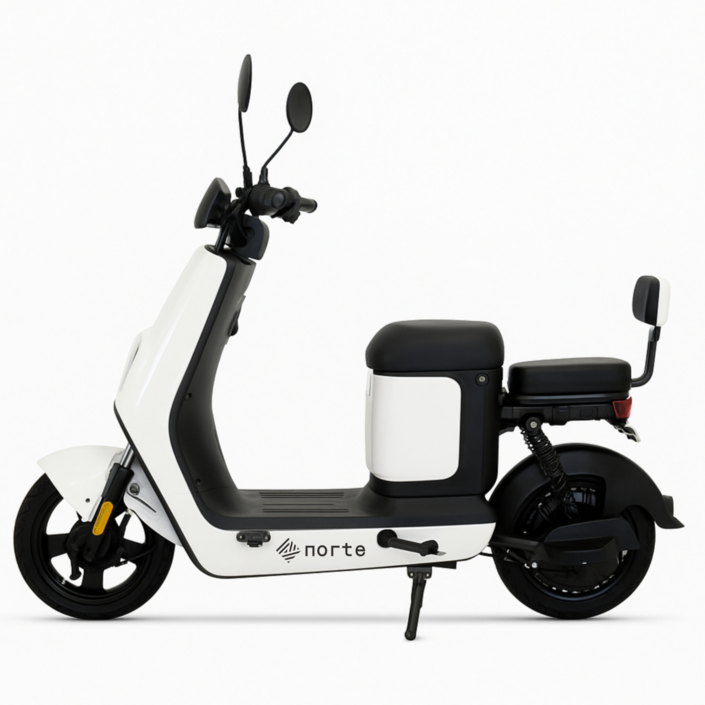 노르테 전동 스쿠터 전기 바이크 성인용 출퇴근 자토바이 미니벨로 오토바이, 화이트