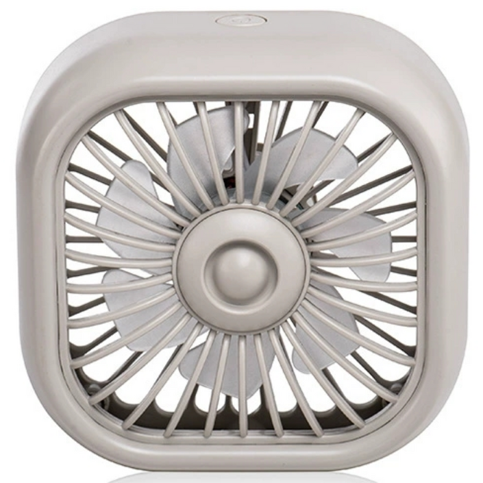 차량용 송풍구 에어컨 거치식 USB 선풍기 에어 쿨링팬 LED 써큘레이터, 1개, 아이보리