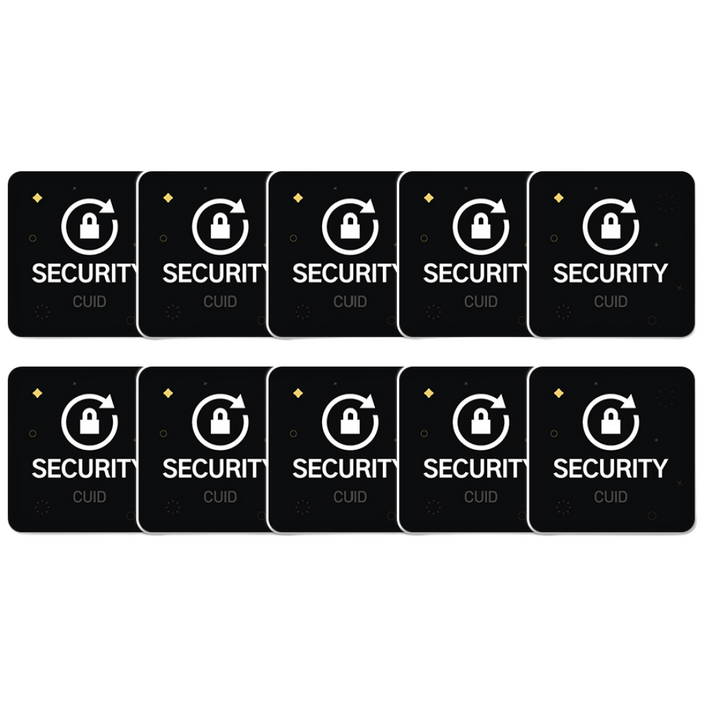 CUID PVC 스티커 태그 MCT RFID 도어락 공동현관 복사 스마트폰 10개 세트, 10개, 02. 25X25 사각 PVC 블랙 디자인No.2P