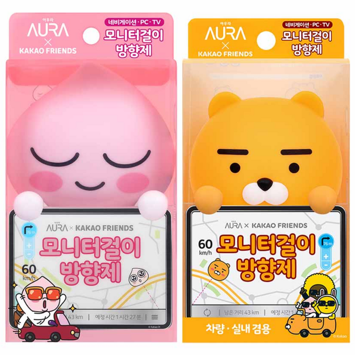 아우라 카카오프렌즈모니터걸이 방향제 어피치라이언, 1개