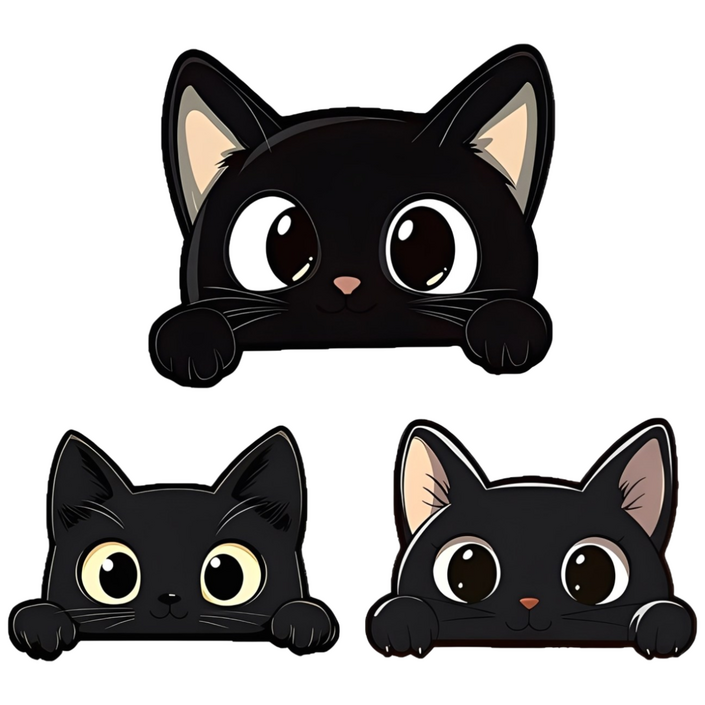 웨젼 자동차 흠집커버 차량용 스크래치 커버 고양이 스티커 3종세트