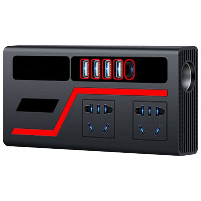 체리스팟 220V 다기능 차량용 인버터 IN11 고속 충전 시가잭 멀티 충전 12V 24V 연장 인버터, 1개