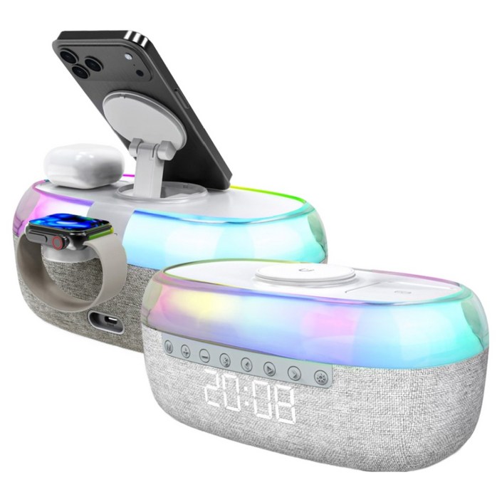 UM2 3in1 무선충전기 블루투스 스피커 맥세이프 시계 알람 RGB무드등 UMWH-BT15WLED