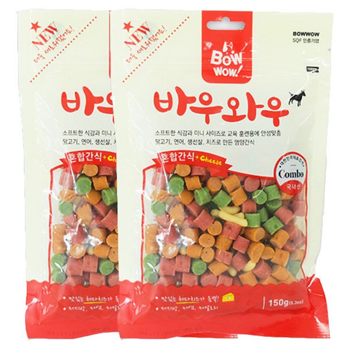 바우와우 혼합 간식 150g 2개묶음 바우와우 혼합 간식 150g 2개묶음