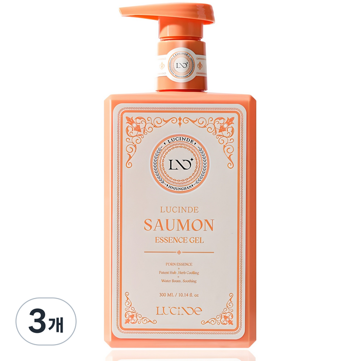 뤼산드 PDRN 연어 히알루론산 콜라겐 수분 재생 보습 속건조 진정 탄력 수딩 판테놀 스쿠알란 아쿠아포린 앰플 소몽 에센젤, 3개, 300ml