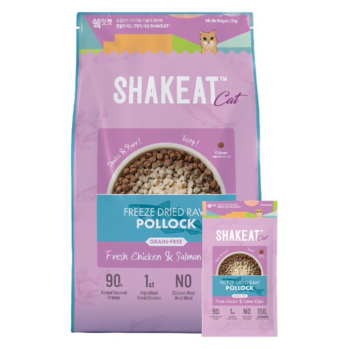 쉨잇 전연령 캣 동결건조 프레시 치킨&살몬 키블 건식사료 20p, 북어, 3kg, 1개