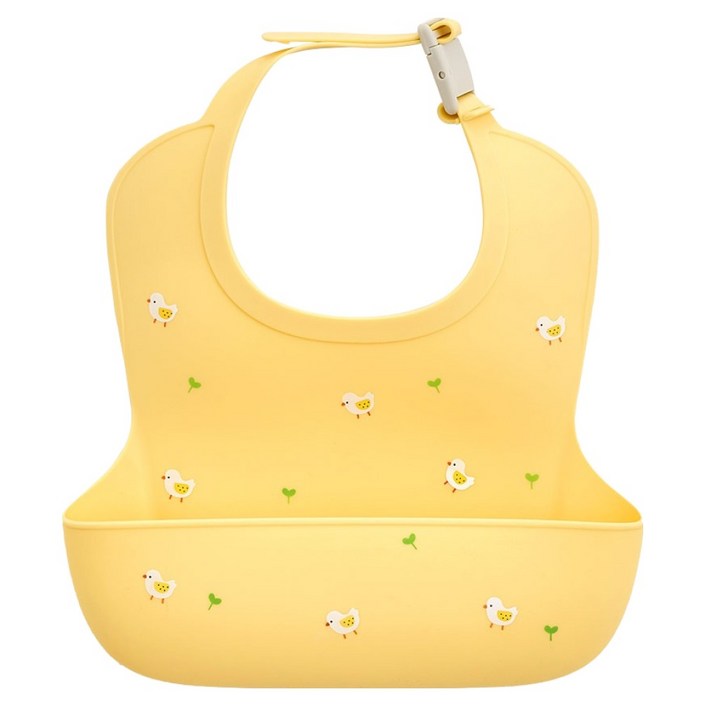 퍼기 유아용 방수 버클형 실리콘 이유식 턱받이