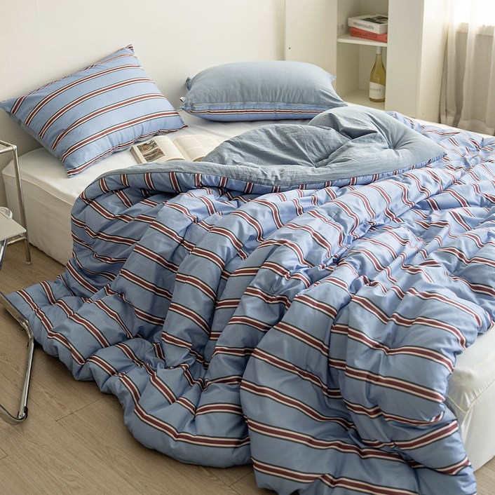 아토앤알로 올데이 스트라이프 옥수수솜 차렵이불