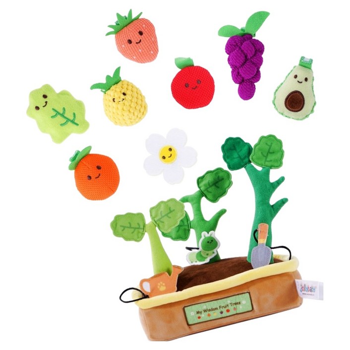 Jollybaby 유아용 안전한 패브릭 토이 과일나무 소꿉놀이 세트, 1세트, 혼합색상