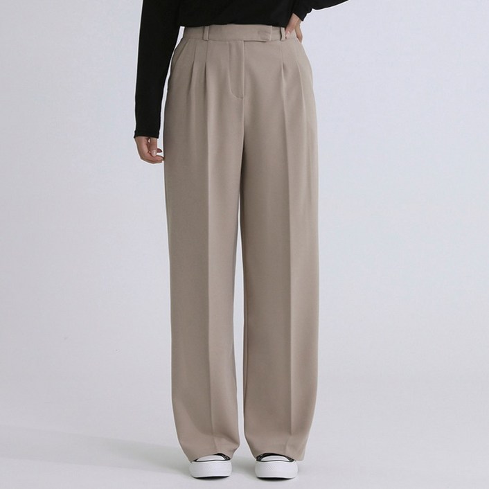 엠엔씨 여성용 스판 히든밴딩 핀턱 와이드 숏 슬랙스 MDIP954SJ