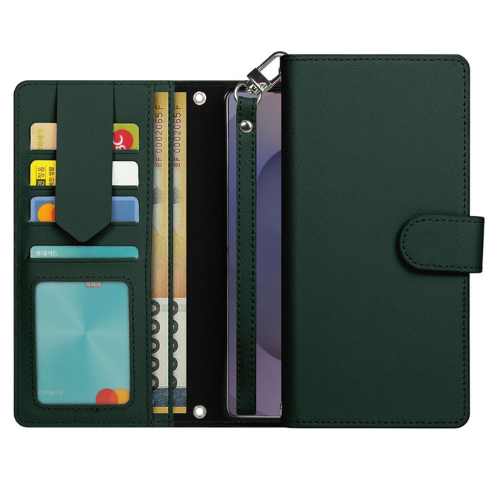 모나프리 소가죽 피노 스트랩 다이어리 휴대폰 케이스