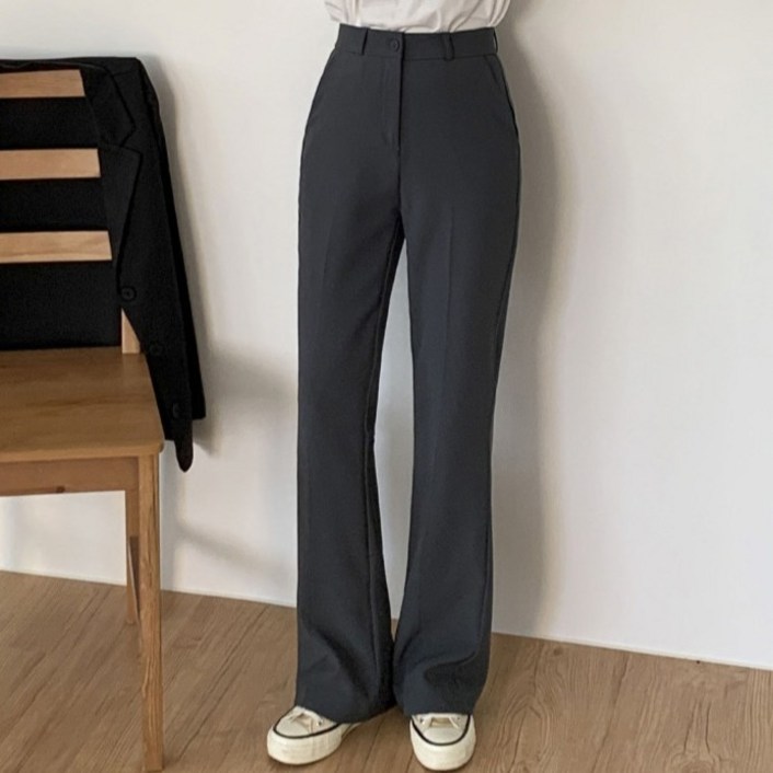 토마토팩토리 여성용 숏/베이직/롱 패리스 스판 세미 부츠컷 슬랙스