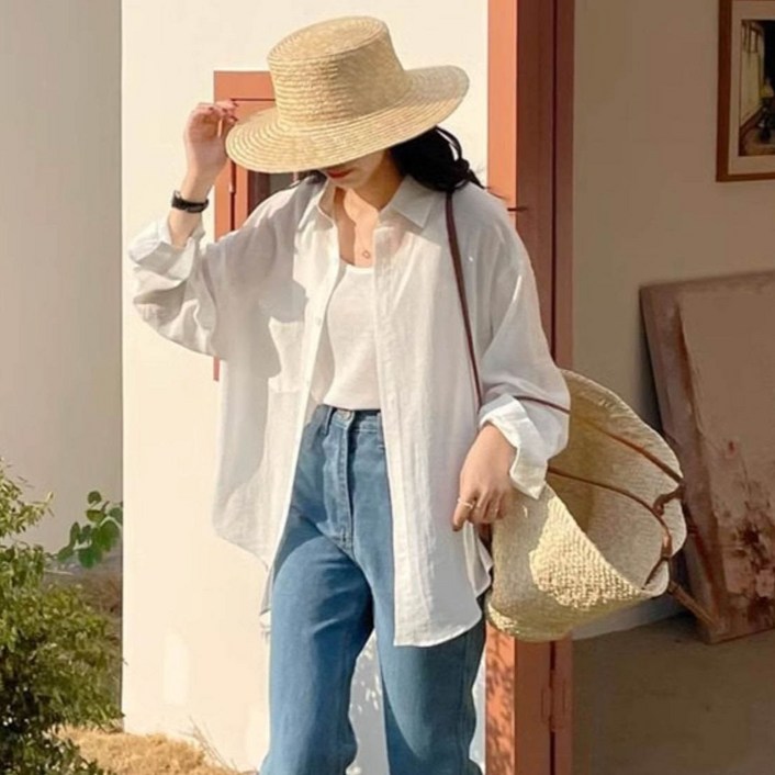 앤드스타일 여성용 로디아 파스텔 베이직 긴팔 셔츠