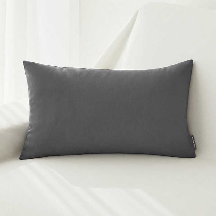 팜데코 프리미엄 옥스포드 직사각 쿠션, 다크그레이