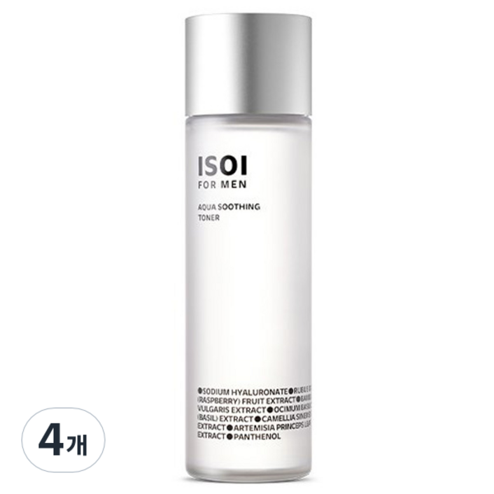 아이소이 포 맨 아쿠아 수딩 토너, 150ml, 4개