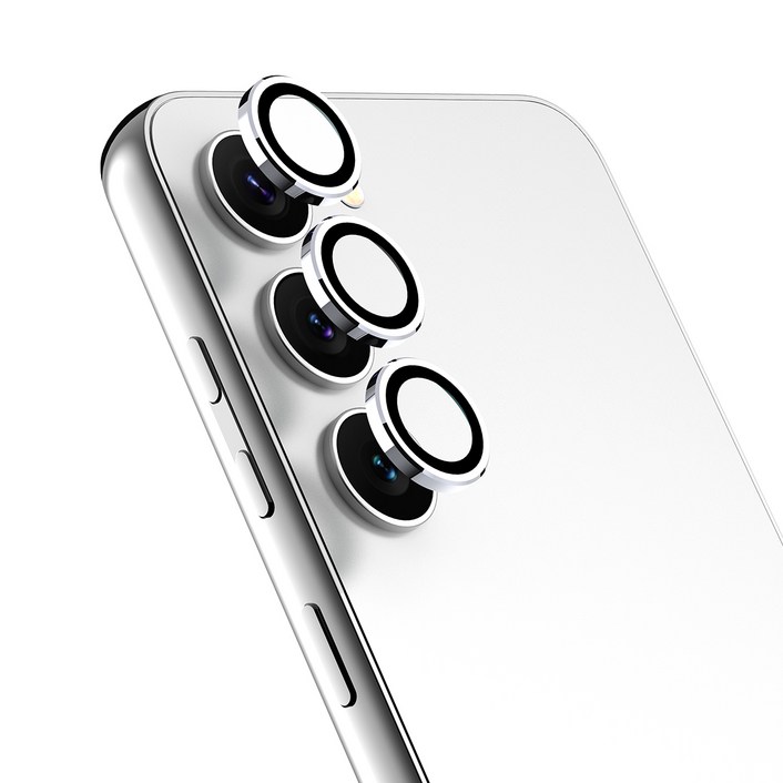 아라리 카메라 강화유리 메탈링 렌즈 휴대폰 보호필름 세트 블랙, 1세트