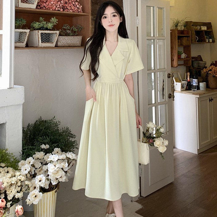 피어니스트 슬리밍 허리라인 롱 원피스 빅사이즈 포함