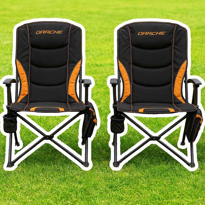 다치 코브라 캠핑의자 물컵거치대 다용도주머니 블랙오렌지 Darche COBRA CHAIR, 1개, 블랙오렌지포인트