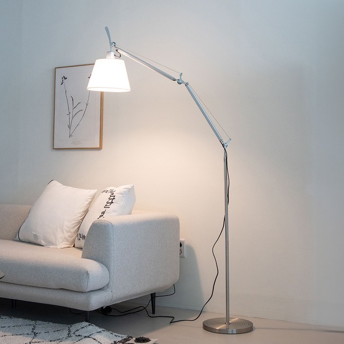 사는잼 LED 아르코 메가 거실 플로어 침실 스탠드 심플 장스탠드 조명 회전 각도조절가능 LED램프포함노란불