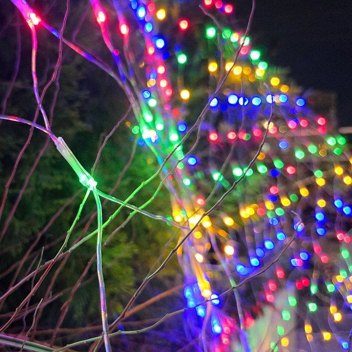 크리스마스 LED 24V 그물전구 256구 잔디 나무 캠핑 줄 야외 트리 전구 1분설치, 칼라, 6개