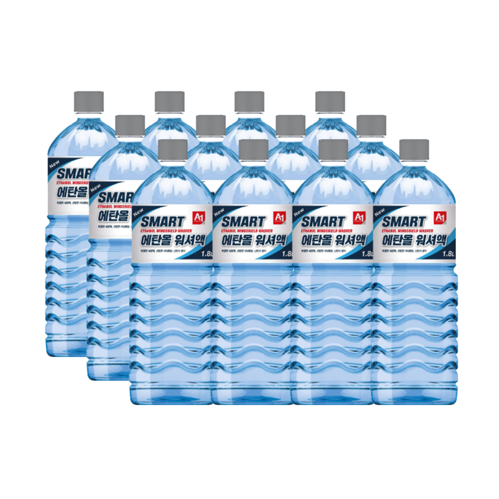 [당일출고] 스마트 에탄올 워셔액 1.8L x 1박스(12개) 사계절용 어는점영하25도 작약향 고품질 가성비 수입차 국산차