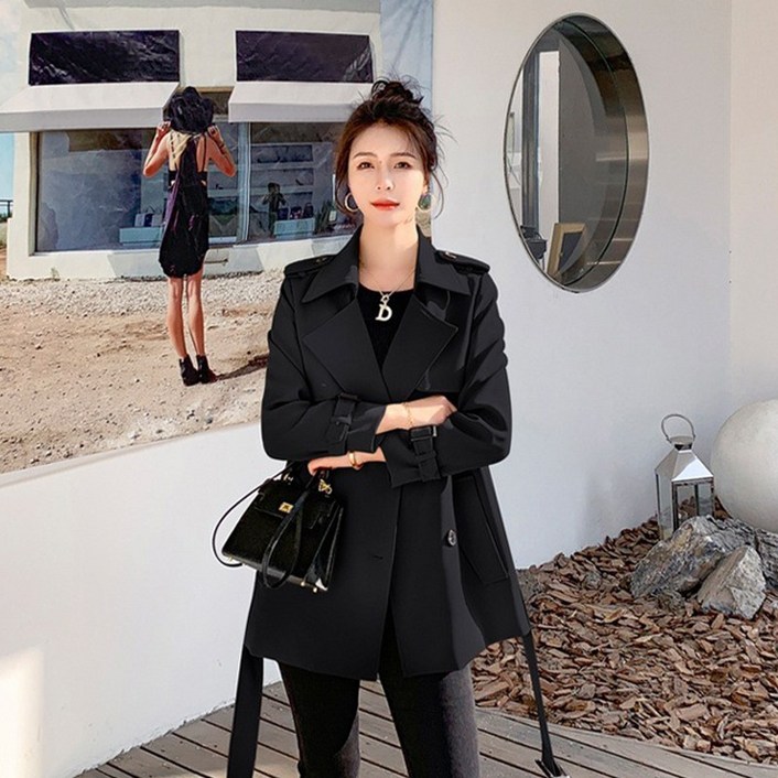 스피세프 더블 여성 트렌치코트 예쁜 캐주얼 여성 코트