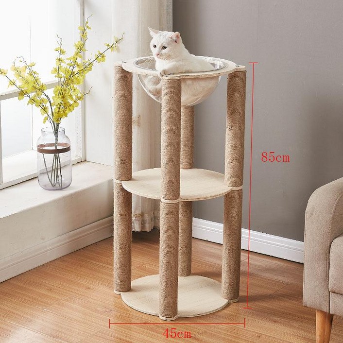 고양이 이케아 캣폴 장난감 원목캣타워 뚱냥이 기둥 대형 먼치킨 운동 선반 타워 투명해먹