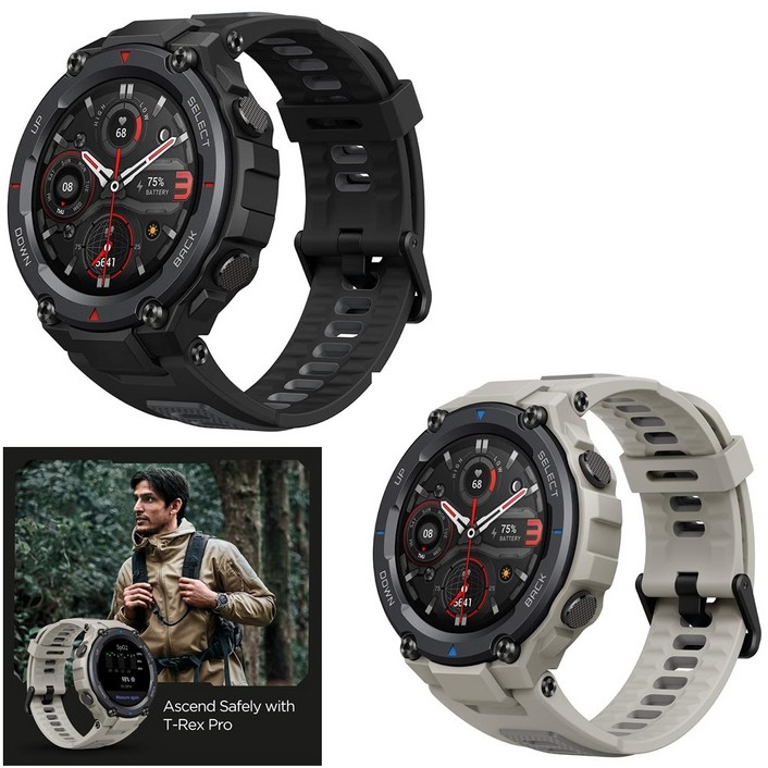 Amazfit T-Rex Pro Smart Watch/어메이즈핏 티렉스 프로 스마트워치/GPS/GPS, 18-Day Battery, Heart Rate
