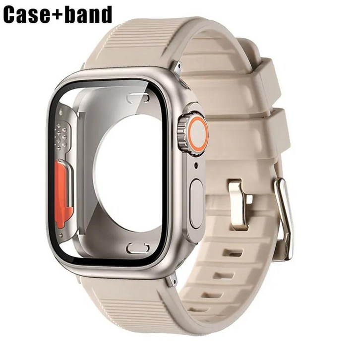 갤럭시워치6필름 갤럭시워치6케이스 호환 강화 7 iWatch 41mm, 시리즈 워치 8 및 5 6 40mm 실리콘 울트라 애플 9 SE 밴드용 유리