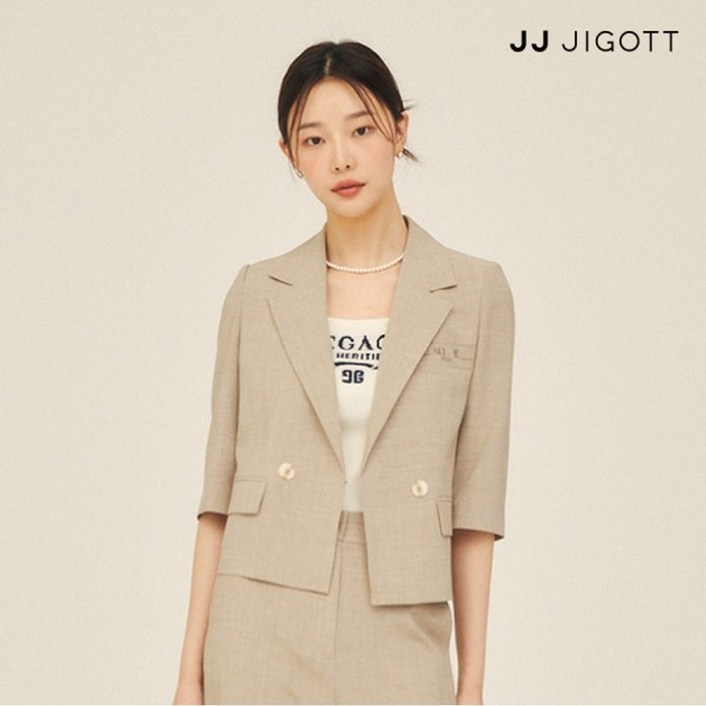 JJ지고트    자수 테일러드 더블 재킷 GP5M0JK901