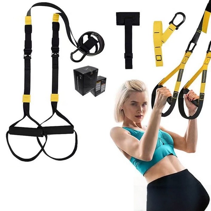 Aiiyya 서스펜션 밴드 스트랩 홈트레이닝 풀세트 근력 강화 운동기구, 노란색, 1개