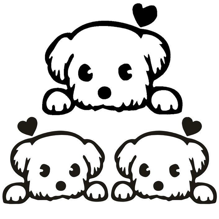 별라 자동차 스크래치 스티커 귀여운 강아지 차량용 흠집 커버 1세트