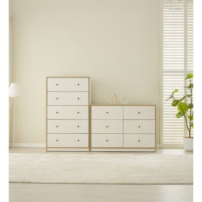 오노홈 우노와이드서랍장 검정손잡이 우노5단서랍장 검정손잡이