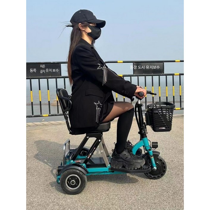 소형 전동차 소형 경량 접이식 보행기 전동 삼륜차 보조 스쿠터 전기자전거 완조립, 레드 48V 20Ah 80~90km, 강철