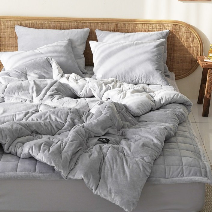 바숨 겨울 극세사 차렵이불+카페트+베개커버 침구세트