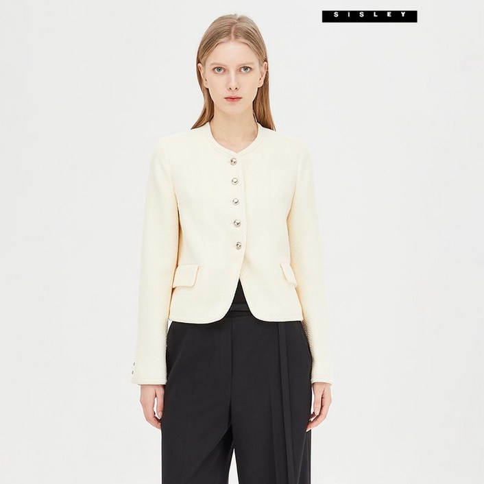 시슬리 트위드 금장 버튼 자켓 SAJK01411