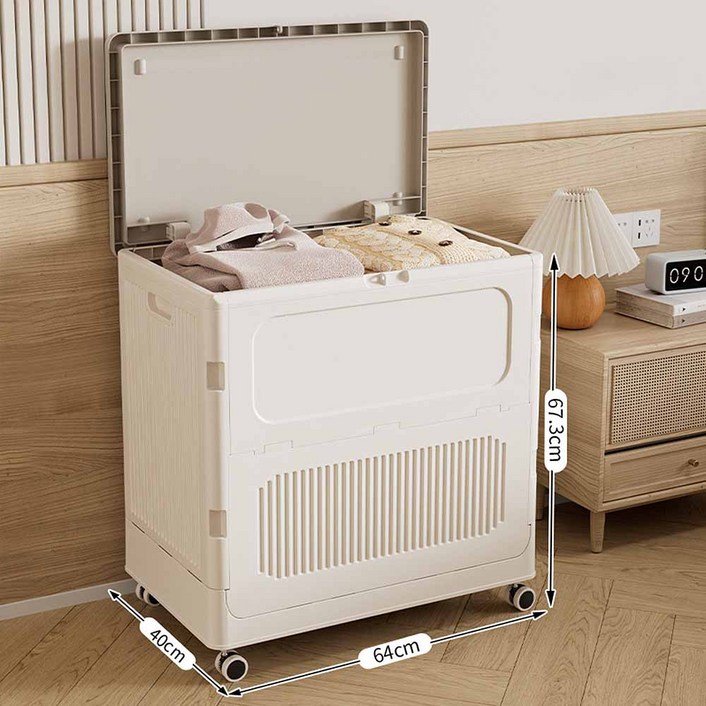 대용량 접이식 리빙박스 123L 정리함 멀티수납 간편이동바퀴, 화이트, 대형, 1개 대용량 접이식 리빙박스 123L 정리함 멀티수납 간편이동바퀴, 화이트, 대형, 1개