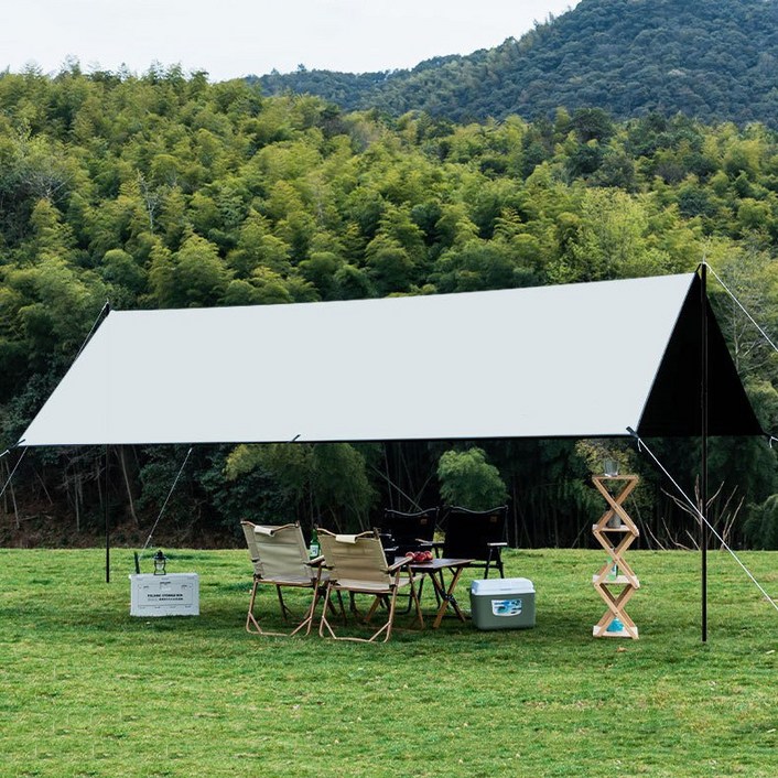 아웃도어 타프 블랙코팅타프 방수 자외선 차단 휴대용 캠핑타프
