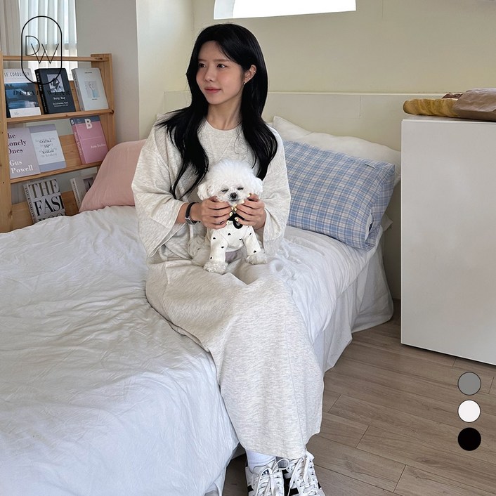 디테일웨어 여성 무지 삼각 반팔 롱원피스 빅사이즈 편한원피스 젊줌마 임산부 임부복 라운드넥 홈웨어 꾸안꾸룩