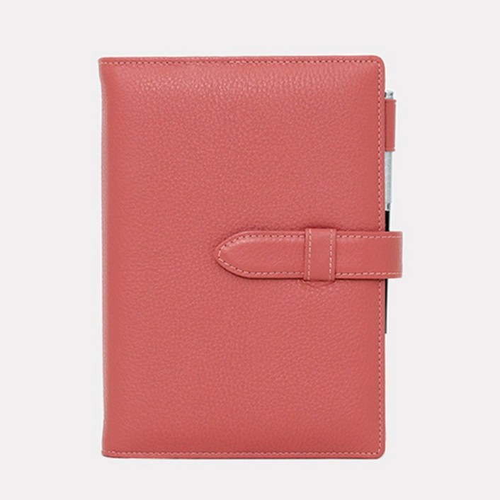2026년 마뜨 40절 슈렁큰 소가죽 6공 다이어리 코랄핑크 D77101, 끼움형