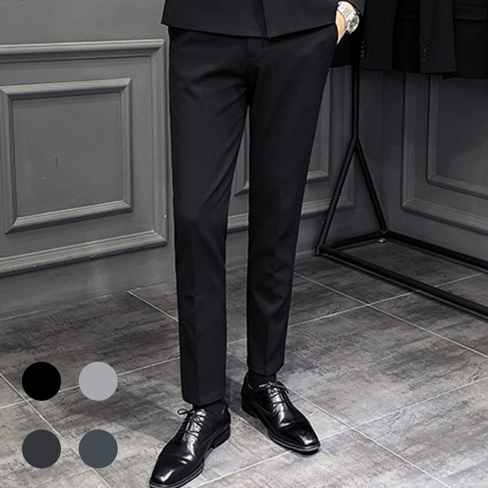 Titikong 고급 남성 스판 정장 팬츠 일자핏 빅사이즈 정장바지 슬림핏