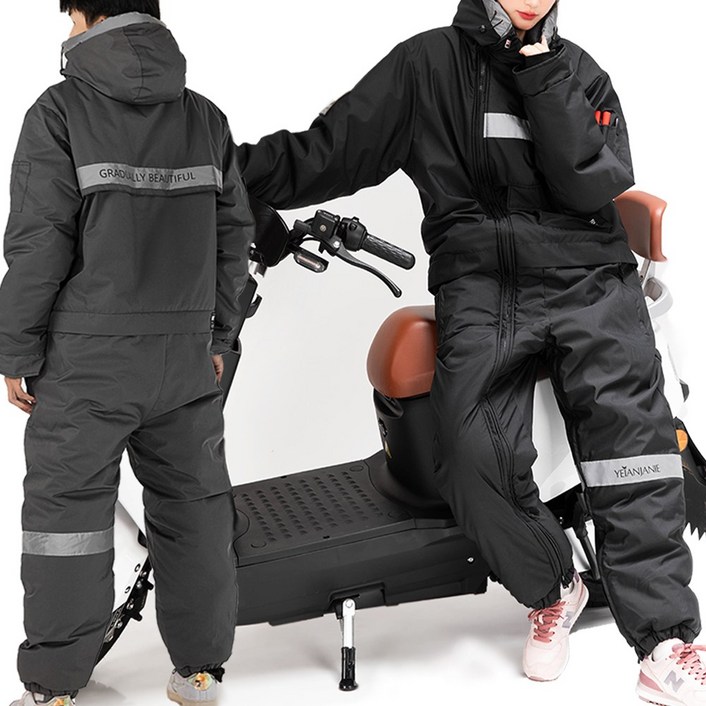DODO FX 겨울 오토바이 방한복 라이딩 일체형 우주복 빅사이즈 스즈끼복 배달 방한복