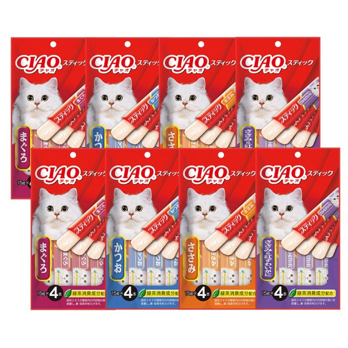 이나바 챠오스틱4종셋트 고양이간식