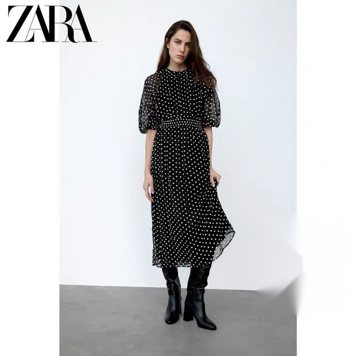 ZARA 자라 정품 도트 미디 드레스 8741826 (M,L)