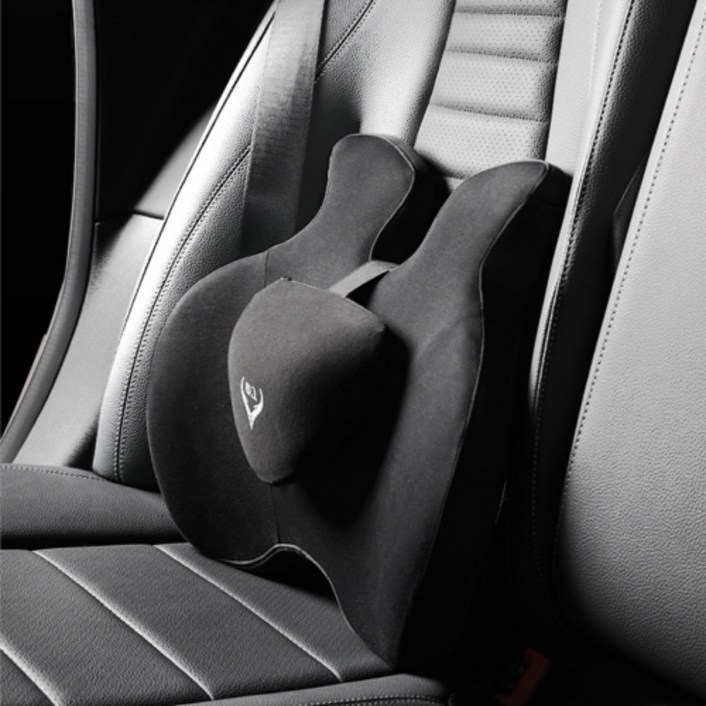 주네 메모리폼 등 허리 쿠션, 블랙