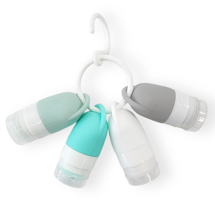 그린동동 새지않는 여행용 실리콘 공병 소분용기 세트, 4개, 혼합