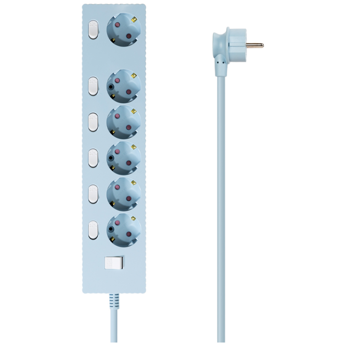 파워존 4000W 고용량 웨이브 개별스위치 과부하차단 6구 멀티탭 콘센트 50cm 1.5m 3m 5m 7m, 1개