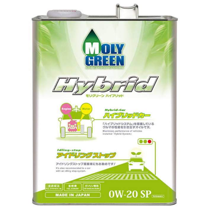 [몰리그린] 하이브리드 엔진오일 0W-20 SP 4L / 정식수입 / 고성능 엔진보호 합성유 / 연비절감, 0w20, 1개, 4L