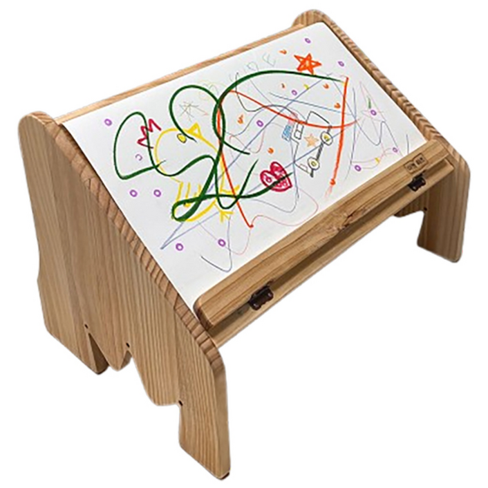 이앤위즈 아기 독서대 어린이용 원목책상 유아 책받침대 키즈데스크 WDS01 롤페이퍼거치대 드로잉용 롤스케치북 미술놀이 유아데스크