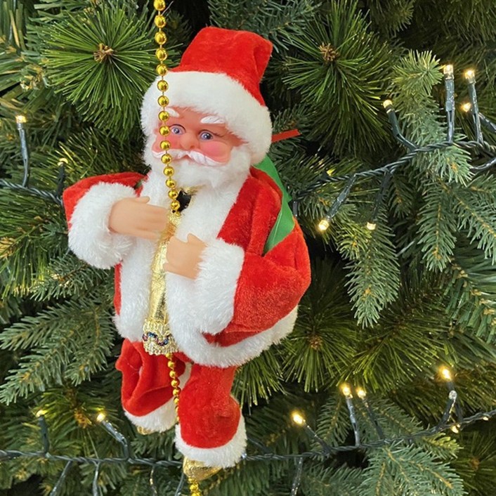 줄타는 산타 인형 움직이는 크리스마스 장난감 장식 소품, 1개